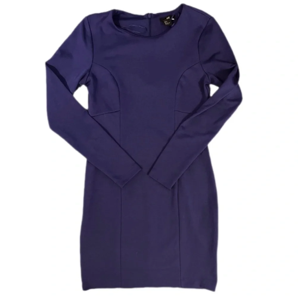H&M Purple Long Sleeve Dress Size Small - Picture 2 of 6